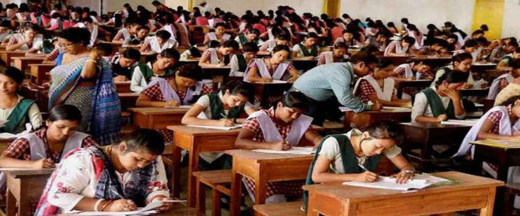 Examination hall for CBSE Supplementary Exam 2025 with students and invigilators